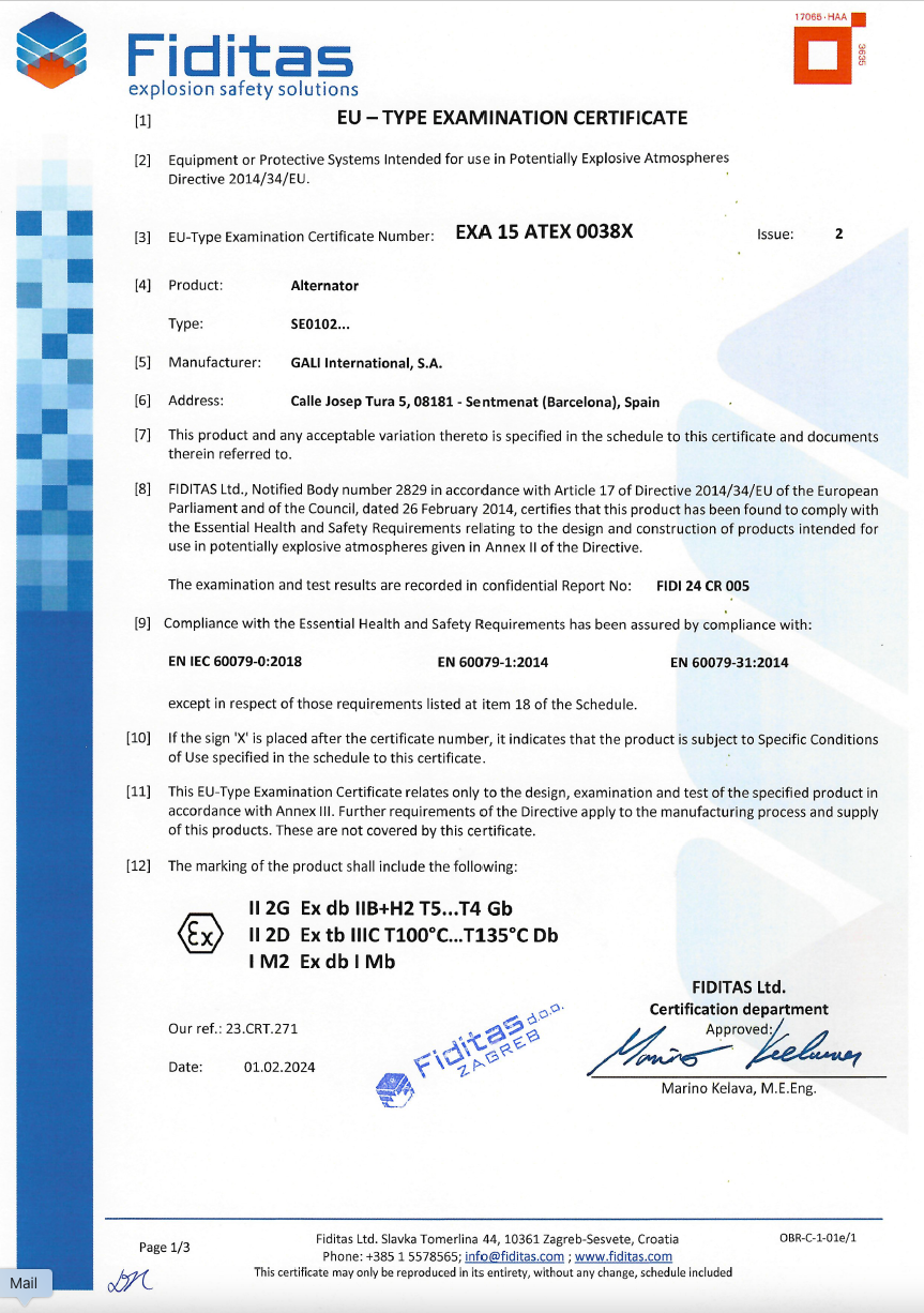 EXA 15 ATEX 0038X signed