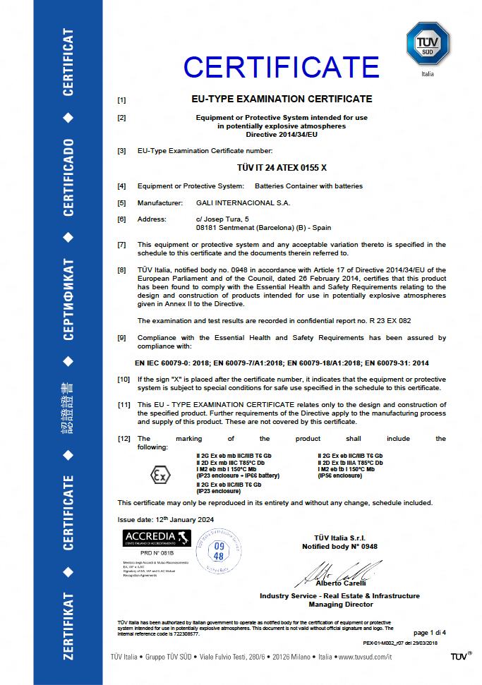 TÜV IT 24 ATEX 0155 X