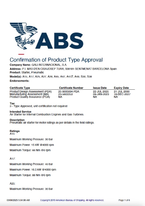 ABS certificate
